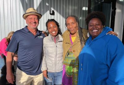 From left to right: CCCR director Mike Beck; CCCR fellow Ando Rabearisoa; CCCR research fellow and ambassador at large for the Garifuna nation in Belize, Cynthia Ellis Topsey; and BIMS CEO Tiara Moore.