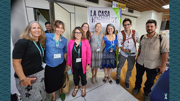 Members of Wise Ancestors, Instituto de Investigación de Recursos Biológicos Alexander von Humboldt, and Neotropical Innovation at COP16, the world's largest biodiversity summit, in Colombia.